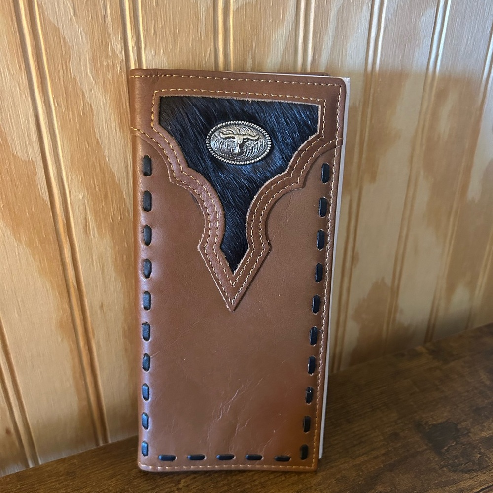 Brown and Black Western Wallet